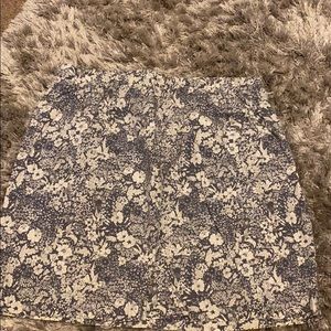 J. Crew blue floral skirt